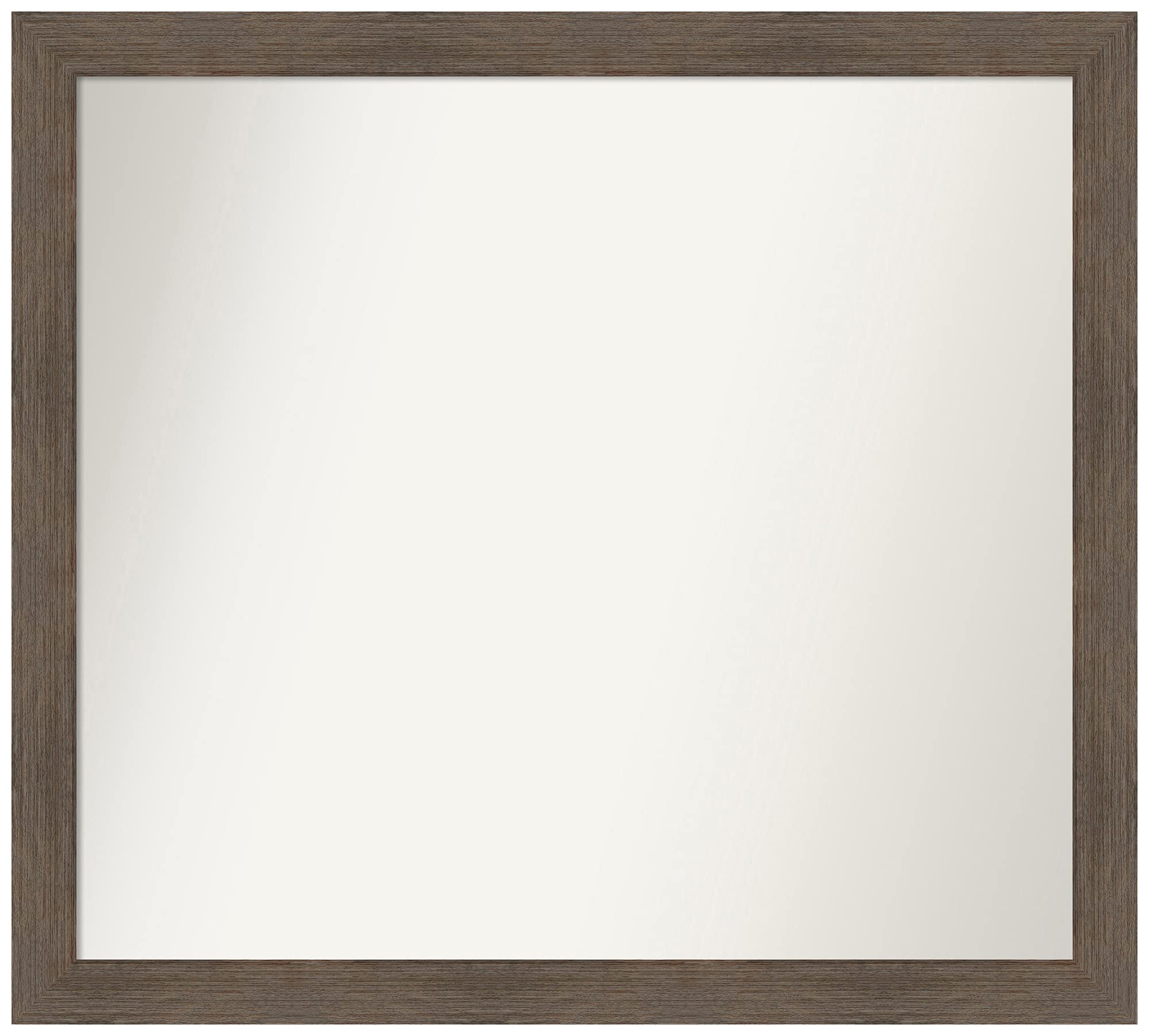 Amanti Art Non-Beveled Custom Wall Mirror 27x30 Inches - Solid Hardwood Mocha Narrow Frame - Bathroom, Living Room, Bedroom Decor - Various Custom Sizes Available - Brown Wooden Mirror for Home & Office