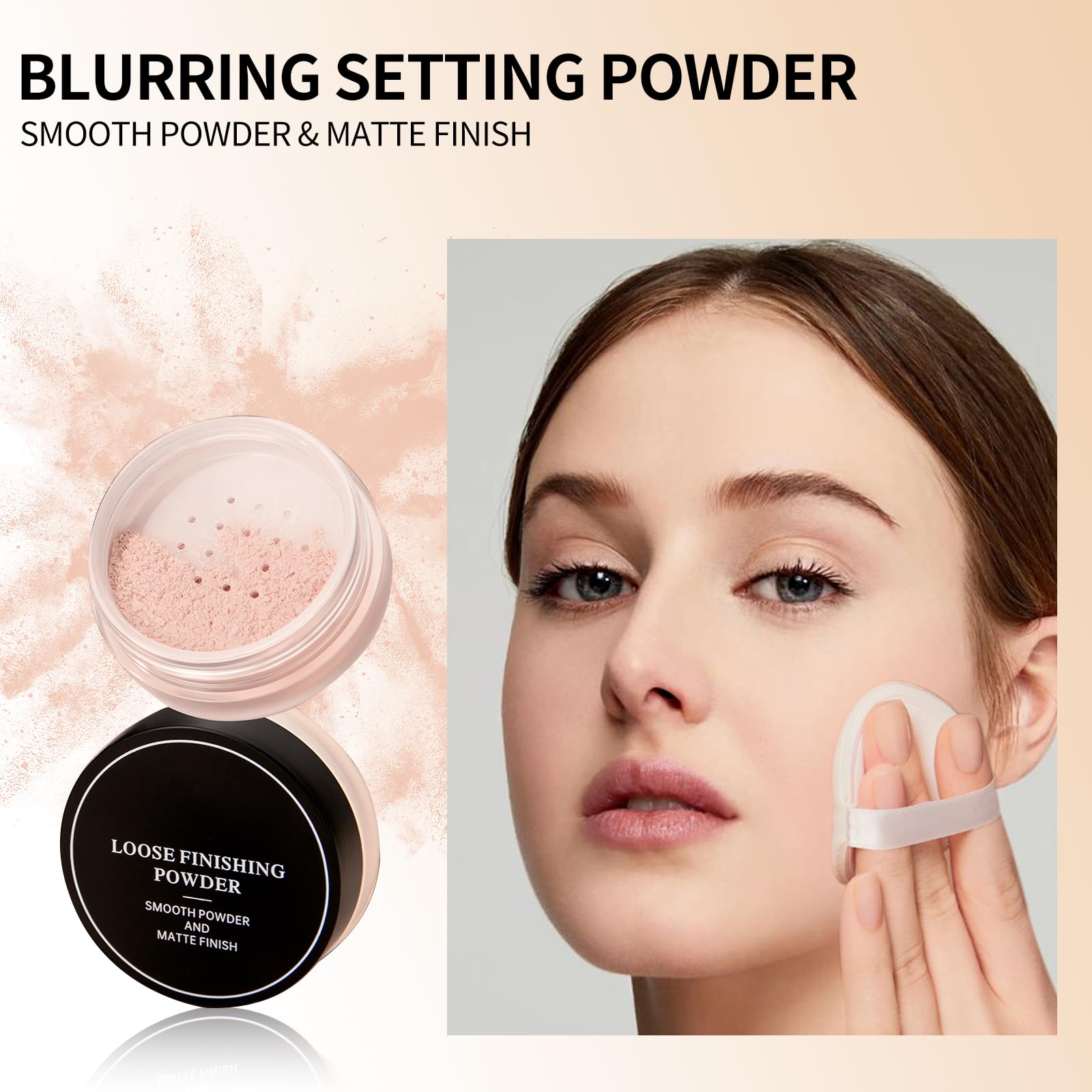 Erinde Blender Setting Powder - Translucent Loose Face Powder with Premium Puff | Matte Finish, Lightweight & Long-Lasting | Soft Focus Makeup for Uneven Skin Tone (Pink) | Perfect for Daily Wear, Photo Shoots & Special Occasions