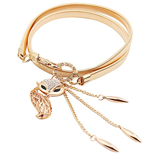 LABANCA Women's Fashion Metal Chain Dress Belt with Hollow Leaf Bead Pendant - Stylish Waist Belt for Sweaters, Dresses & Outfit Accessories - Perfect for Casual, Office & Evening Wear