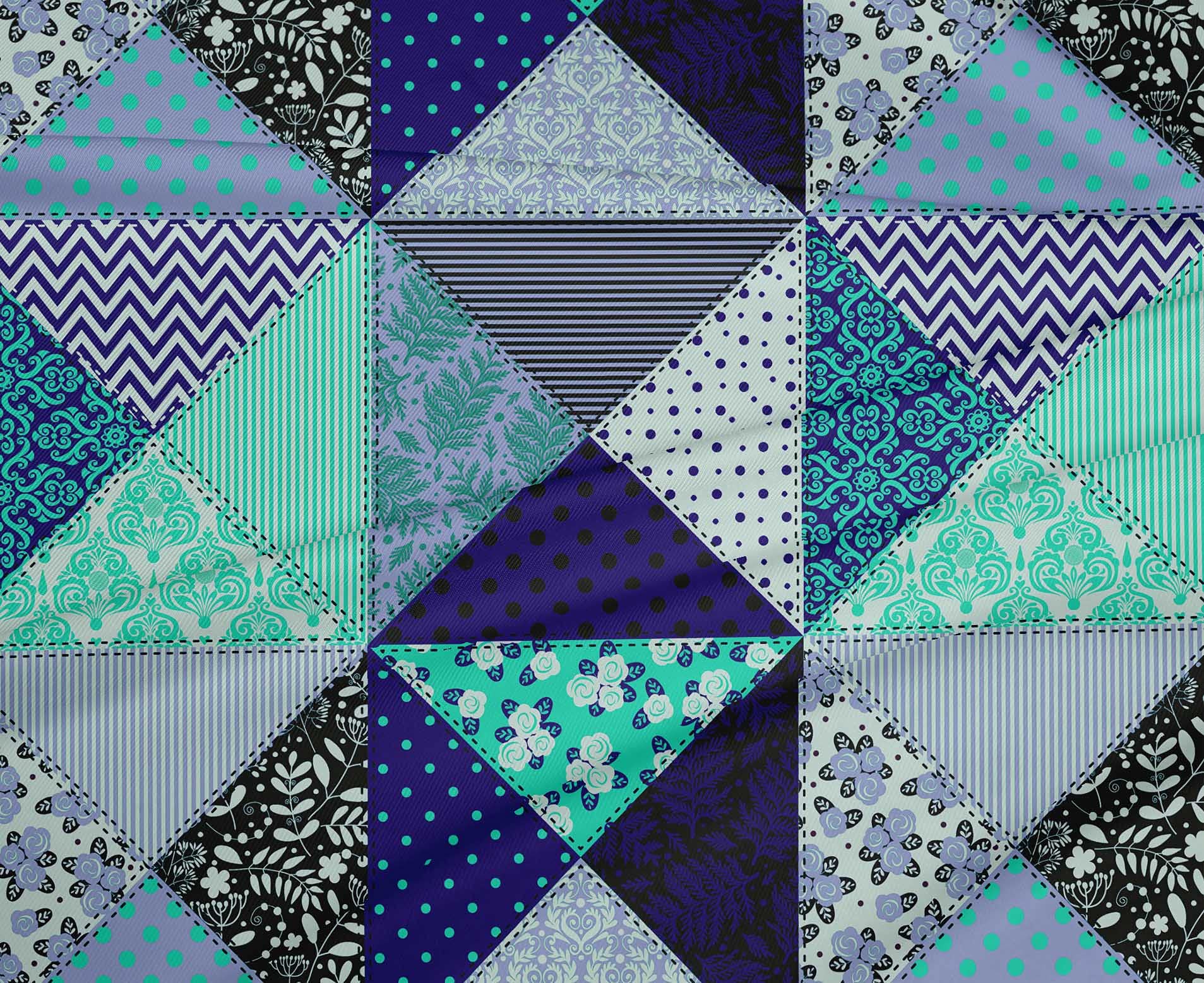 oneOone Polyester Spandex Light Blue Printed Quilting Fabric - 56 Inch Wide Soft Stretch Craft Material for Sewing, Patchwork & DIY Projects | Perfect for Quilts, Apparel & Home Decor