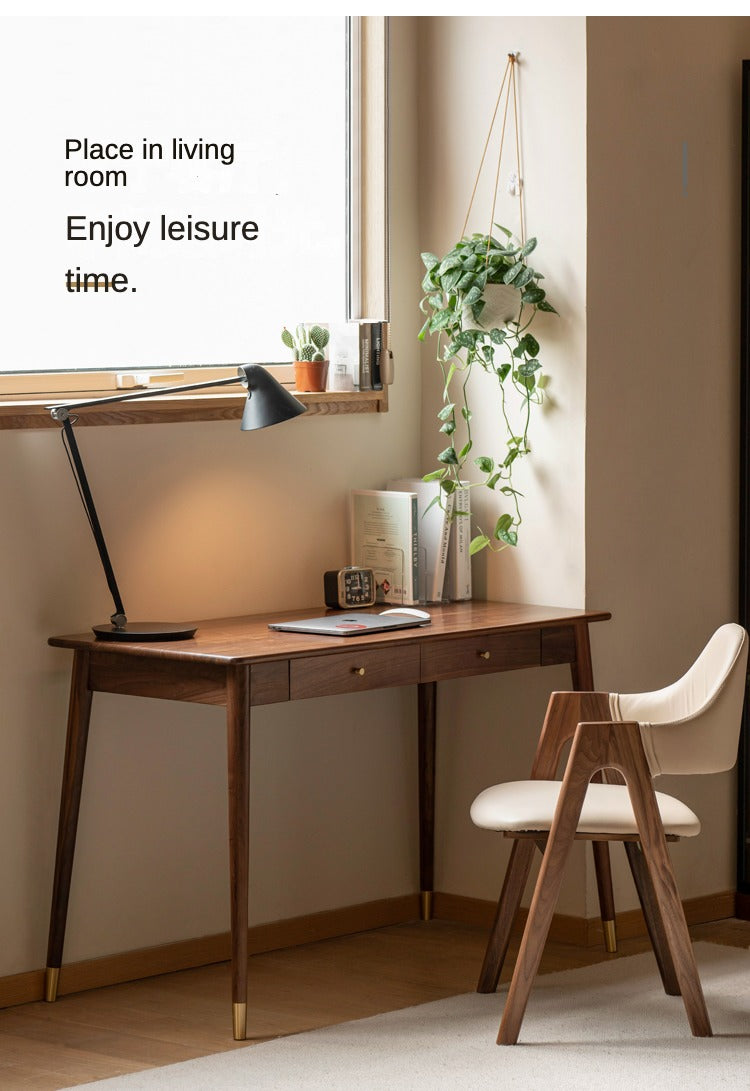 Premium Black Walnut Solid Wood Office Desk - Handcrafted Executive Workstation for Home & Business | Perfect for Remote Work, Study & Professional Workspaces