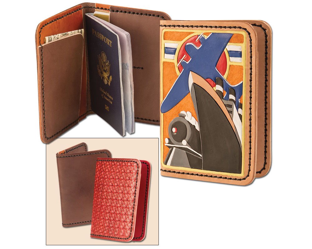 Premium Tandy Leather Passport Wallet Kit 4052-00 - Genuine Leather Travel Accessory for Men & Women - Perfect for International Trips & Document Organization