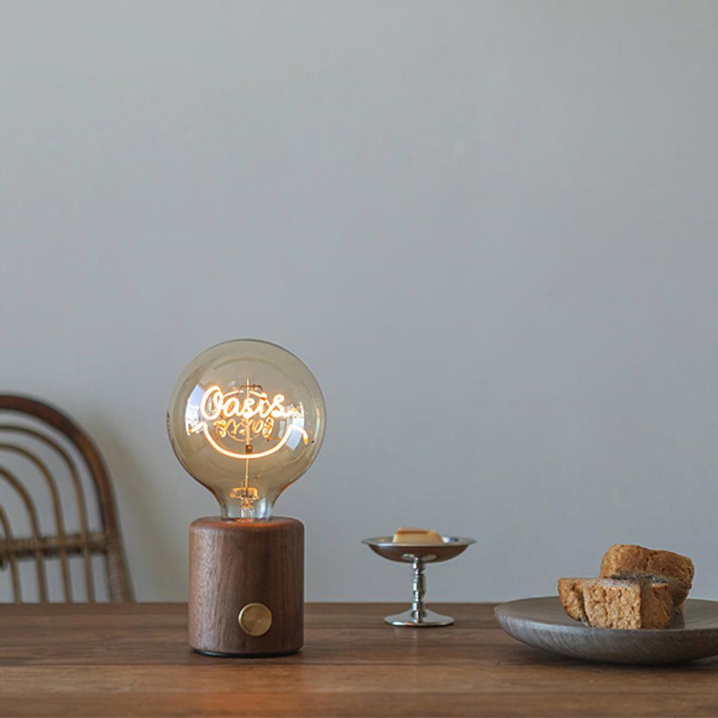 Kuitt Smiley Rechargeable LED Table Lamp with Built-in Battery - Perfect for Bedroom, Living Room, and Office Decor