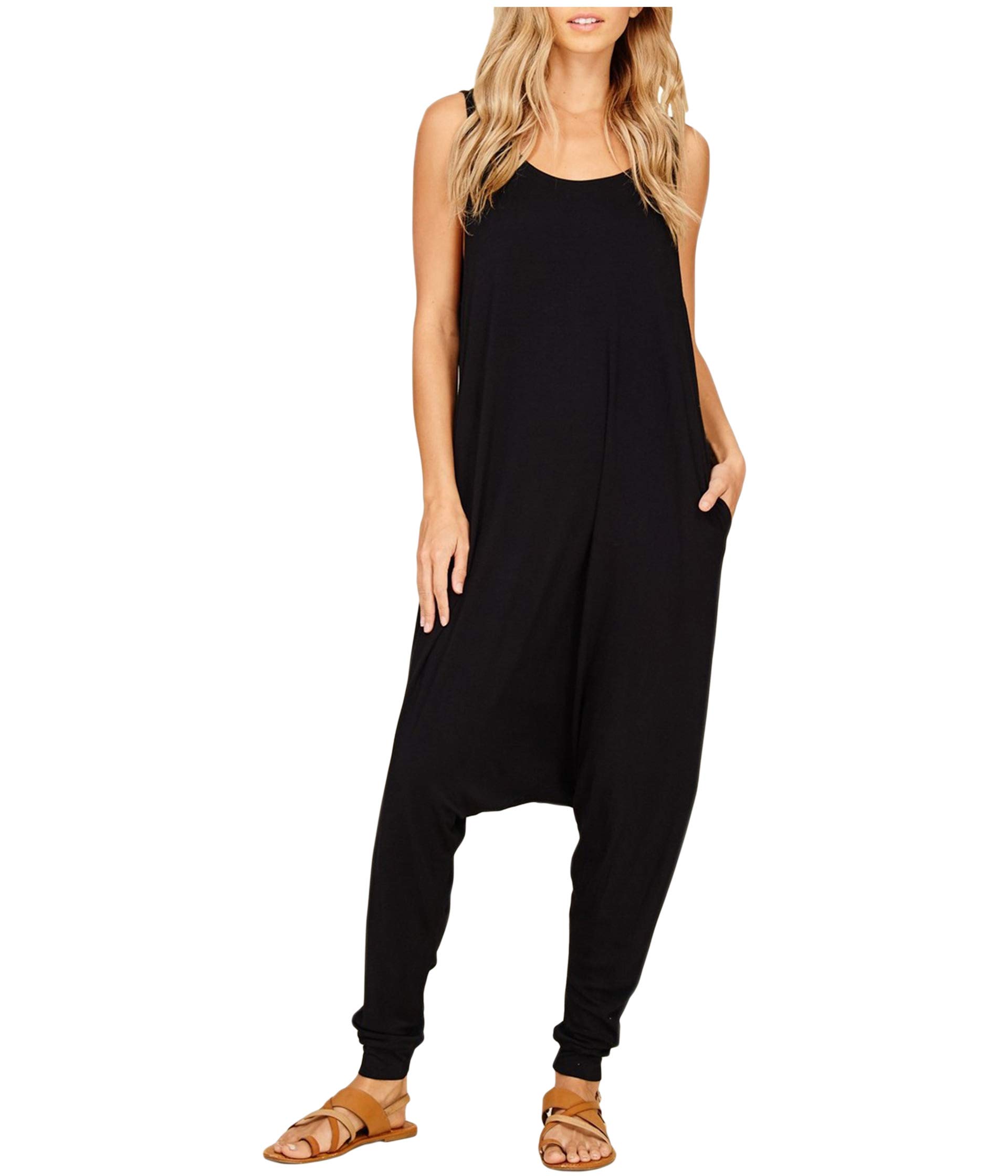 No Waist Slip-on Jumpsuit for Women - Comfortable One-Piece Romper with Elastic Waistband | Perfect for Casual Wear, Travel, and Lounge Outfits