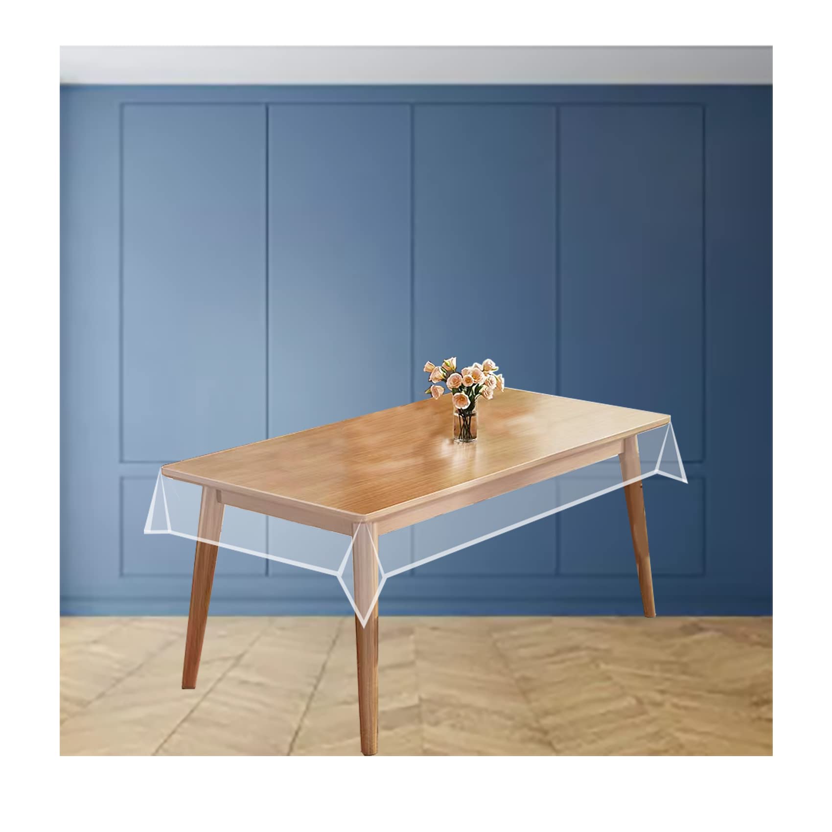 Cyberlight Clear Plastic Vinyl Table Protector 60x90 Inches - Waterproof Transparent Tablecloth for Kitchen, Dining Room, Wood Furniture, Perfect for Parties, Crafting, and Daily Use