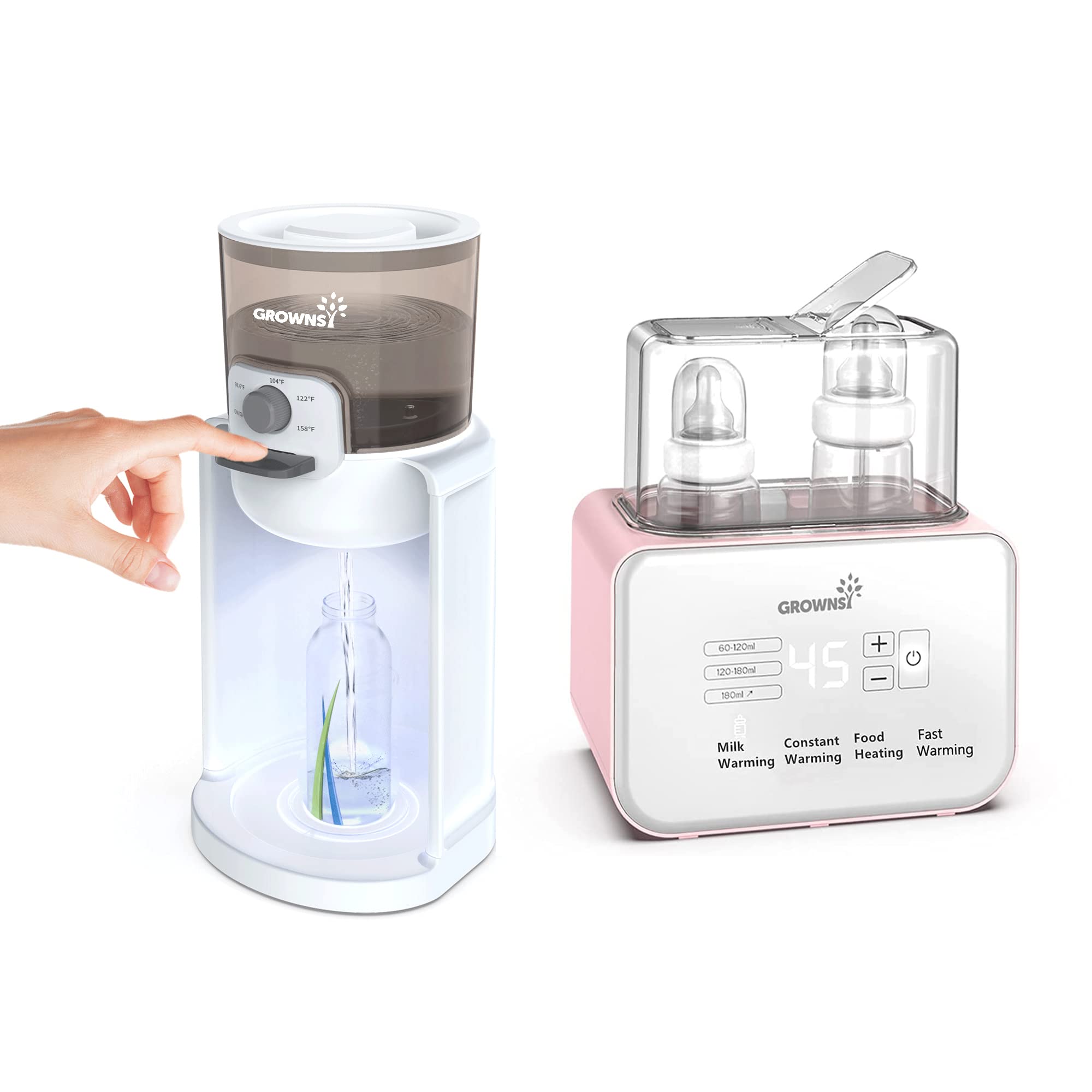 GROWNSY Electric Water Warmer and Baby Bottle Warmer - Fast Heating for Formula, Breast Milk & Drinks - Perfect for Nurseries, Travel & Night Feedings