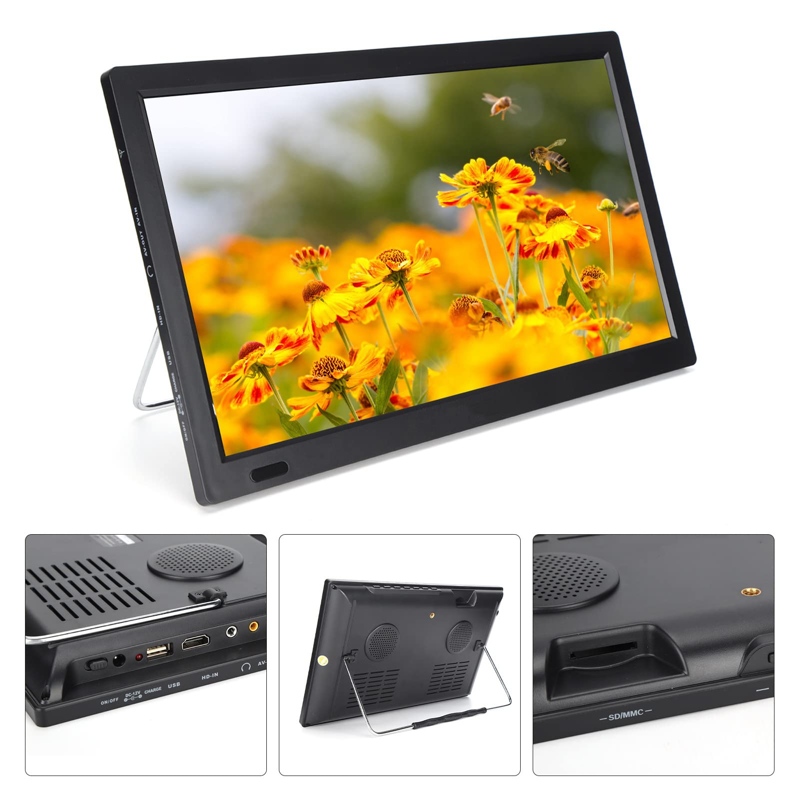 Tbest 13 Inch Smart TV with ATSC Digital Tuner - Portable HD Television for Home, Car & RV - 110-220V US Plug - Perfect for Road Trips, Camping & Small Spaces