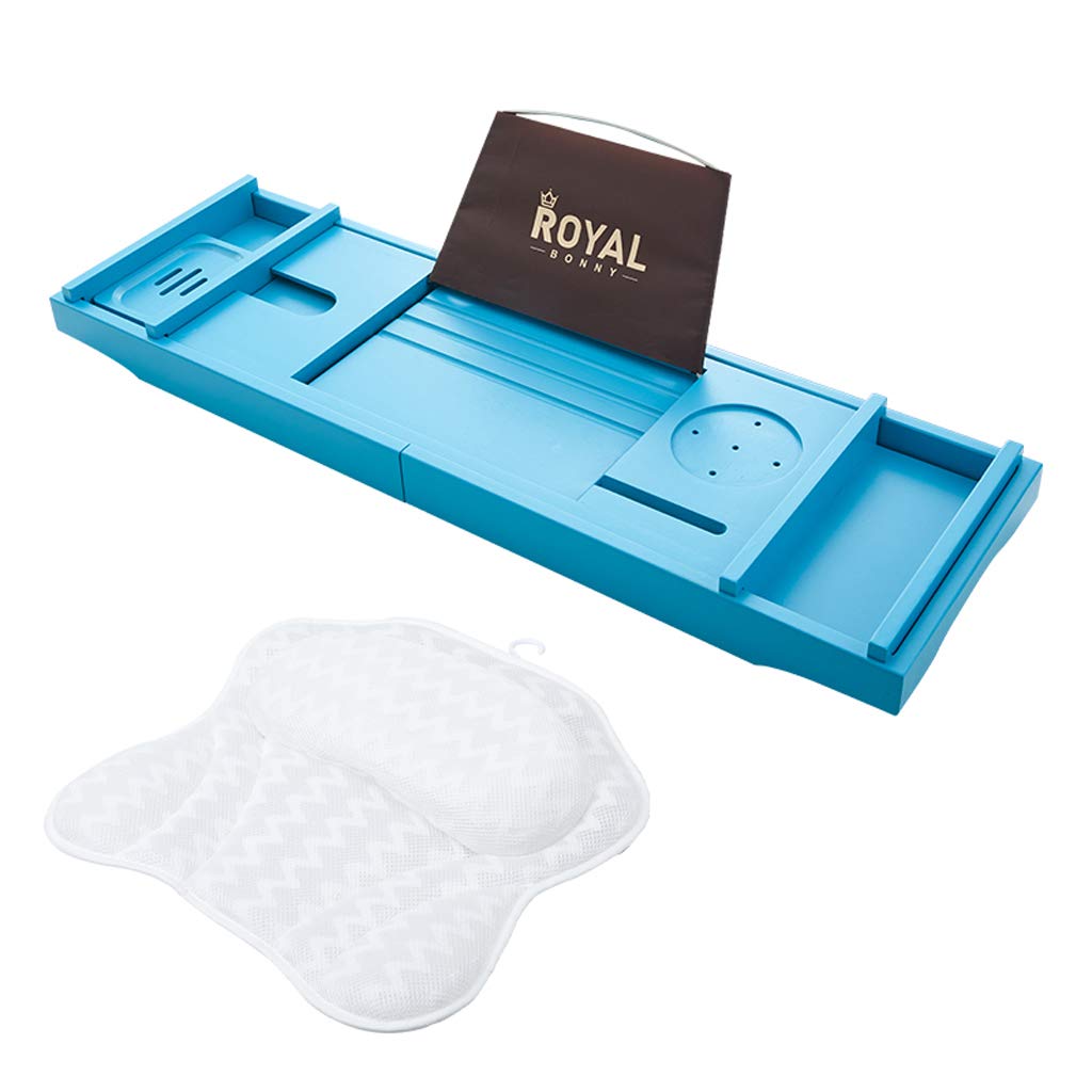 Premium Bamboo Bathtub Caddy with Extendable Sides - Wine Glass Holder, Phone Stand & Book Rest - Perfect Spa Accessory for Relaxing Baths, Bubble Baths & Home Spa Days
