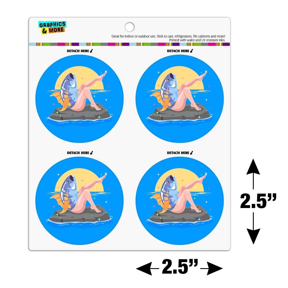 Funny Reverse Mermaid with Tuna Head Refrigerator Magnets - 6-Piece Vinyl Fridge Magnet Set for Kitchen Decor, Office Whiteboard & Dorm Room Organization (Great Gift Idea)