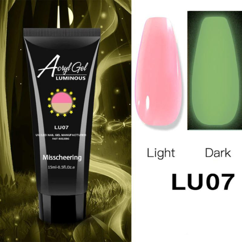 PolyGel Gel In A Tube - Glow in The Dark Nail Extension Kit for DIY Manicures at Home | Perfect for Halloween, Parties & Nighttime Nail Art