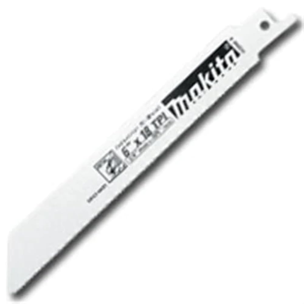Makita 723066-A5 6-Inch 18 TPI Bi-Metal Reciprocating Saw Blades (5-Pack) - Heavy-Duty Cutting for Wood, Metal & Demolition - Perfect for Construction, Renovation & DIY Projects