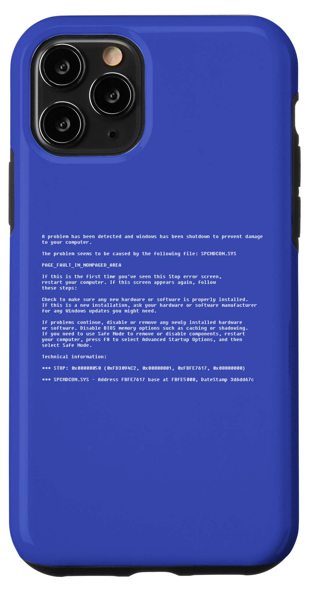 iPhone 11 Pro Blue Screen of Death Funny Case - Vintage Computer Error Design Protective Cover for Tech Lovers - Perfect Gift for Programmers & IT Professionals