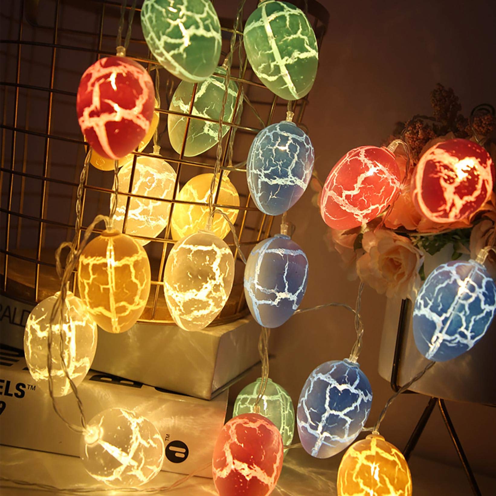 2 Pack Easter Decorations Lights - 10FT 20 LED Egg Fairy Lights with USB Power for Indoor/Outdoor Holiday Decor | Perfect for Easter Party, Home, Garden, and Seasonal Festive Lighting