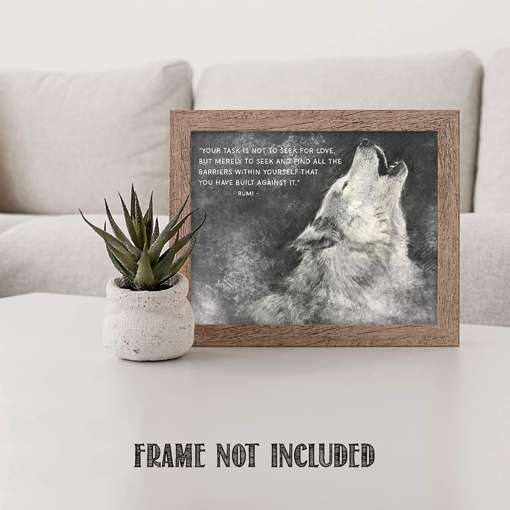 TJ Originals Inspirational Wall Art - Unframed 11x14 Print with Rumi Quotes for Home & Office Decor