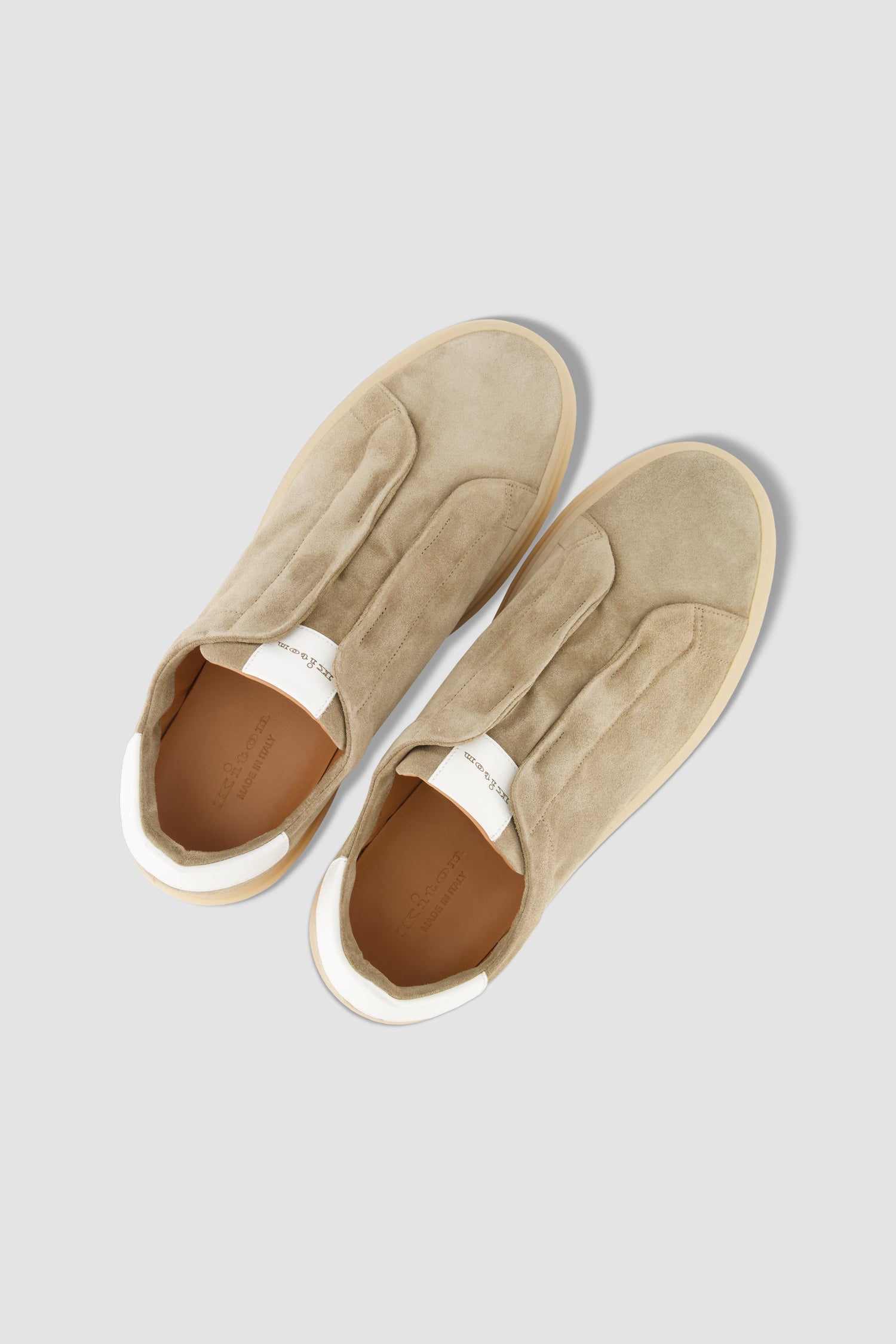 Premium Kiton Sand & Milk Suede Casual Sneakers - Men's Luxury Comfortable Loafers for Walking, Travel & Everyday Wear