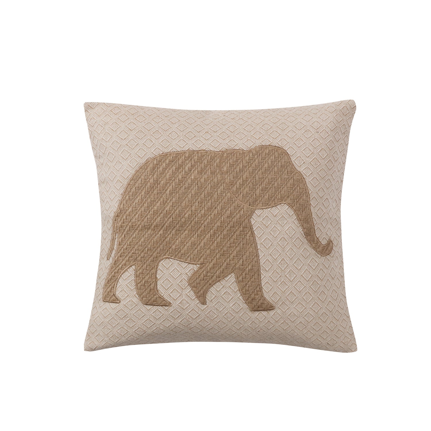 Maybelle Basketweave Elephant Pillow - Soft and Cozy Decorative Throw Pillow for Sofa, Bed, Nursery - Perfect for Home Decor, Kids Room, and Gift Giving