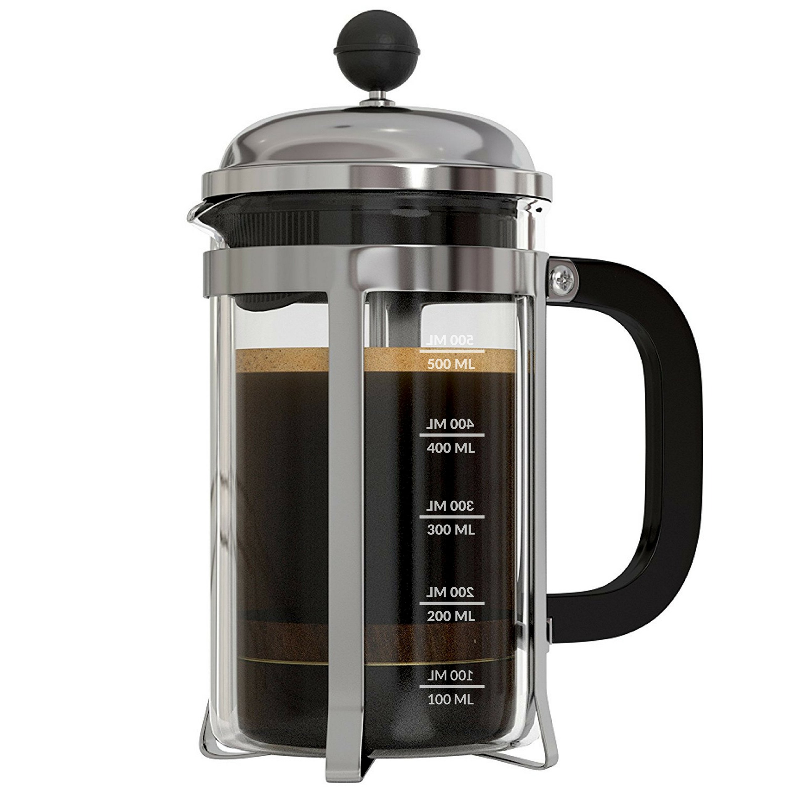 InstaCuppa French Press Coffee Maker - 600ml Stainless Steel with 4-Stage Filtration System | Perfect for Home, Office & Camping | Makes Rich & Flavorful Coffee