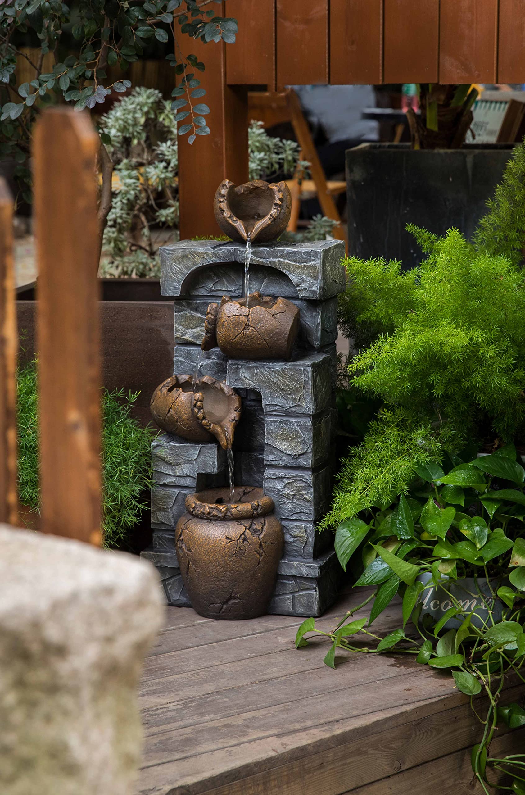 Outdoor Water Fountain for Garden - Freestanding Decorative Fountain for Patio, Yard & Backyard | Perfect for Relaxation & Landscaping