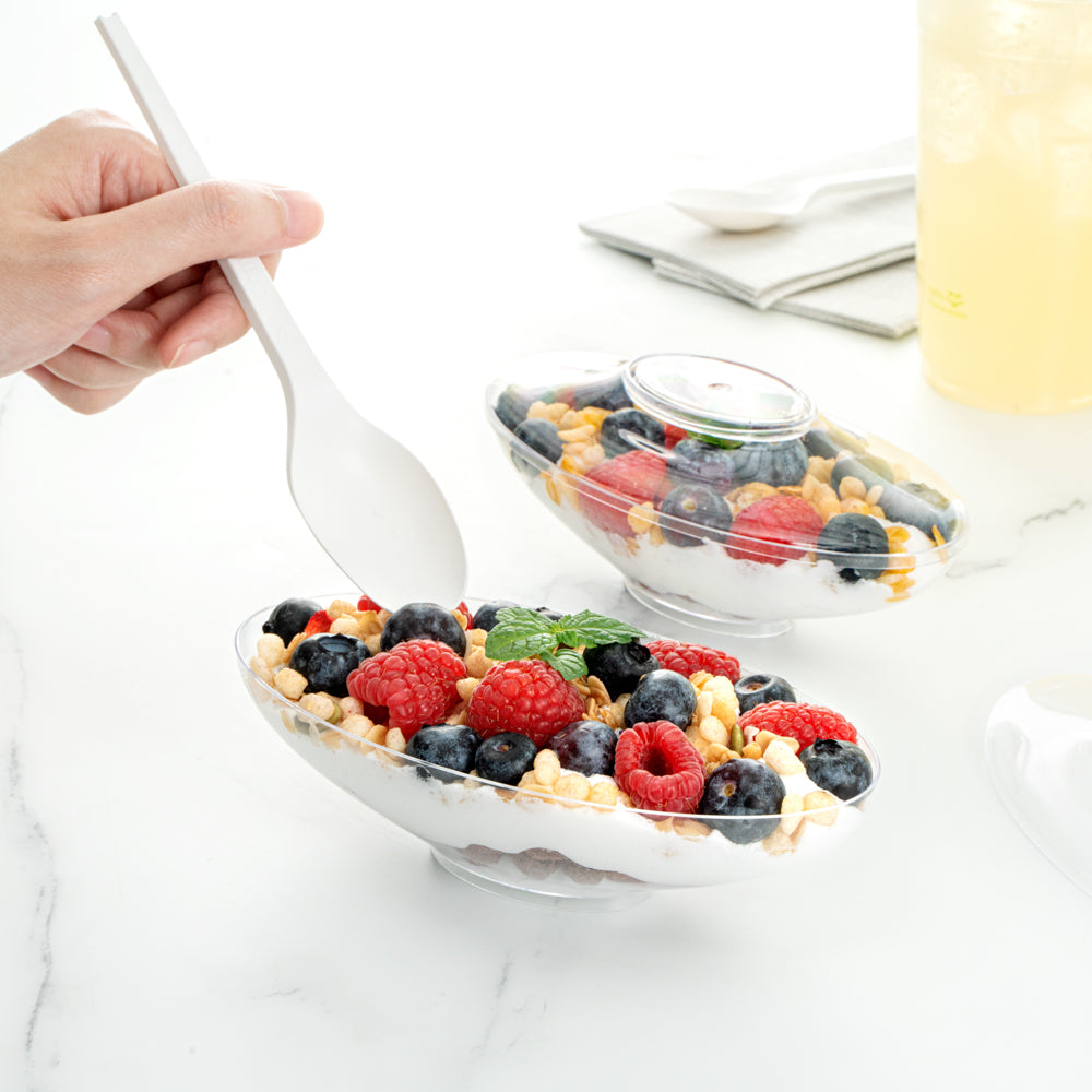 6 oz Clear Plastic Deli Containers with Lids - 100 Pack, Stackable Food Storage Containers (5.5