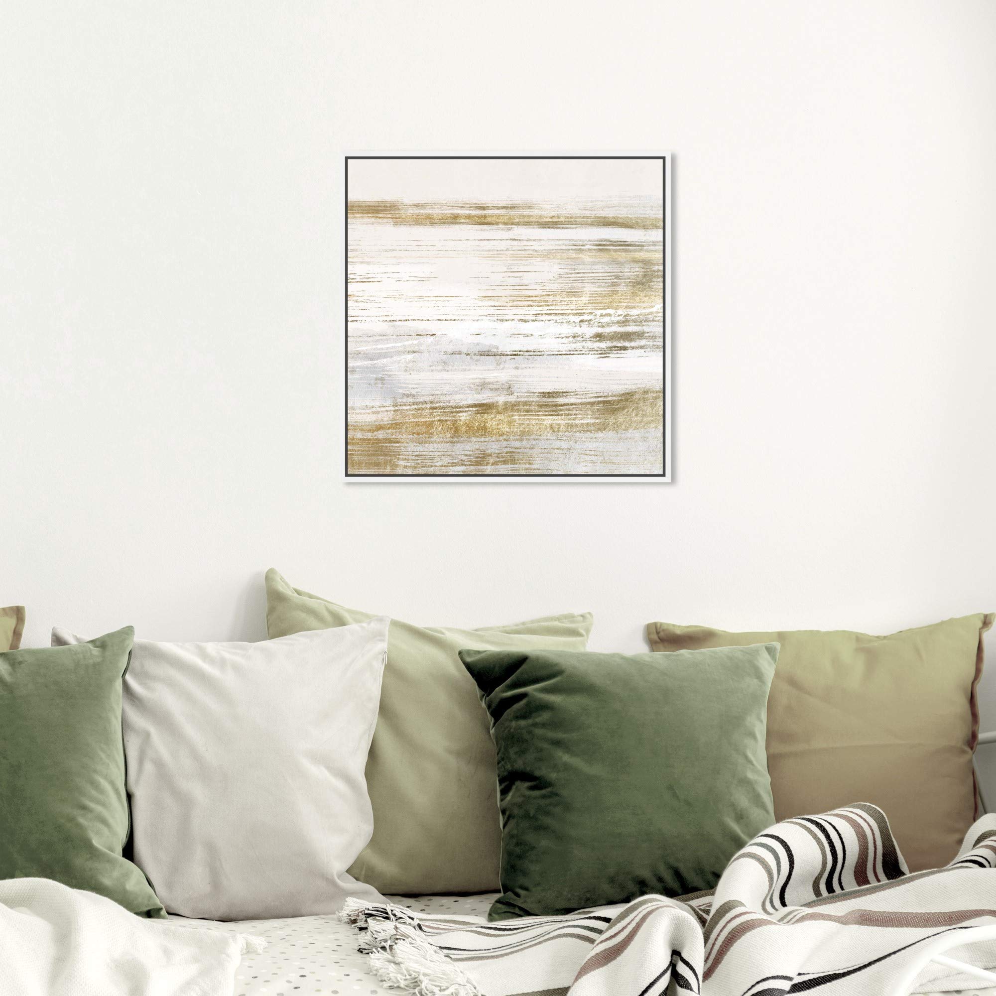Blush Romance Gold Abstract Wall Art Canvas Print - 20x20 Inch White Framed Home Decor by Oliver Gal Artist Co. | Perfect for Living Room, Bedroom & Office Decor