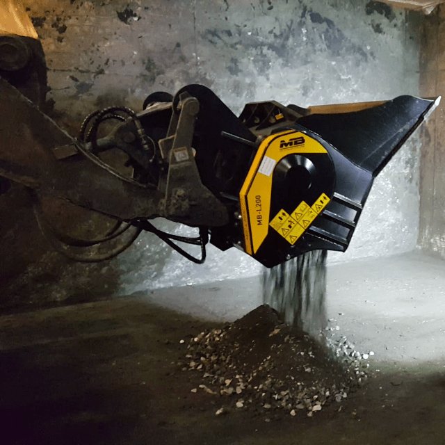 MB L200 S2 Bucket Crusher for Excavators - Heavy-Duty Demolition & Recycling Attachment for Construction Sites & Mining Operations