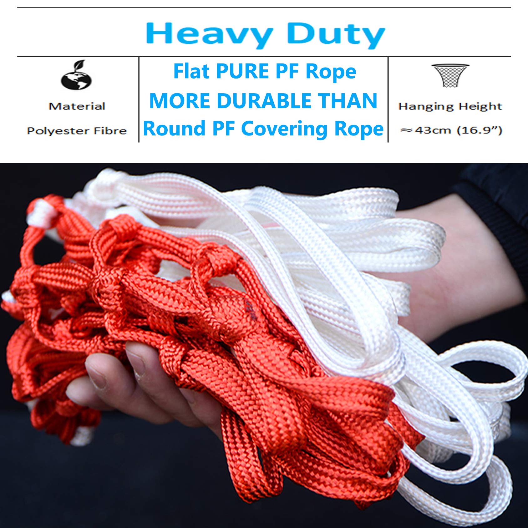Heavy Duty Basketball Net 2-Pack - All Weather for Indoor/Outdoor Hoops - Perfect for Driveway & Gym Play