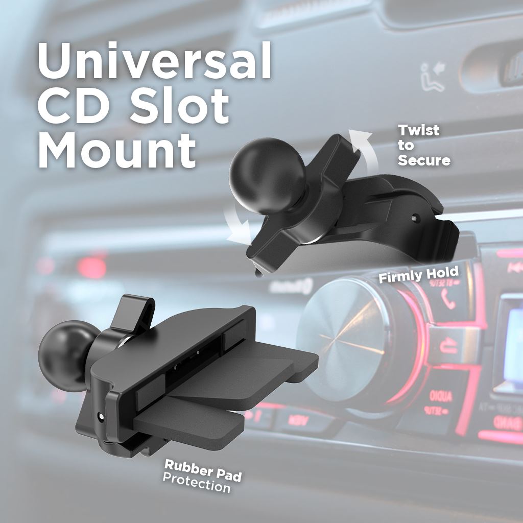 MagSafe Wireless Car Phone Mount & Charger with CD Slot - Fast 15W Charging for iPhone 14/13/12 - Perfect for Road Trips & Daily Commutes