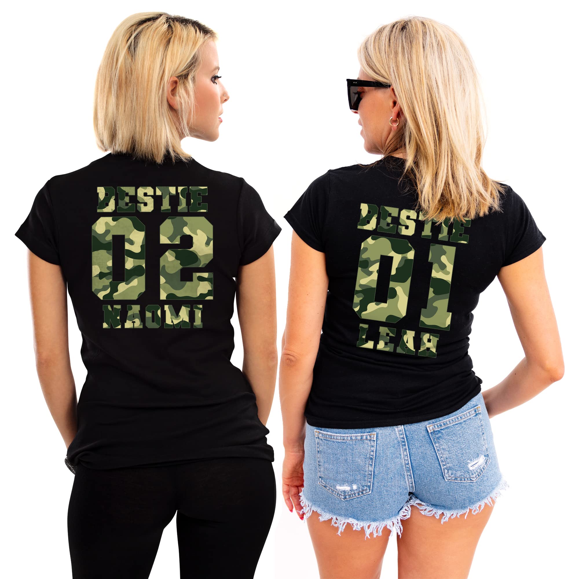 Yumzett Personalized Best Friend Matching Shirts for Women - Cute Bestie Gifts for Women - Perfect for Birthdays, Anniversaries, and Girls' Night Out