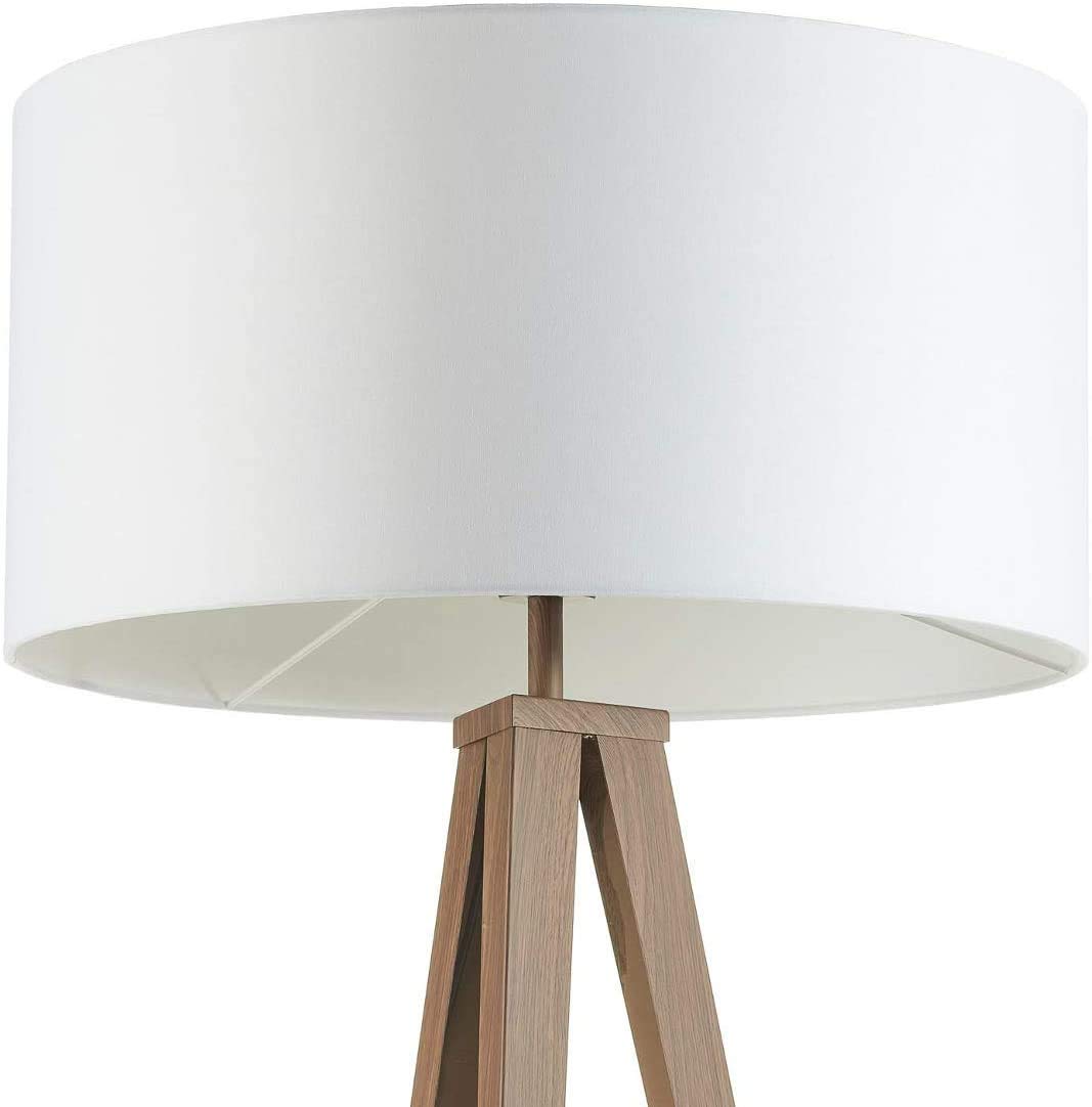 Modern White Textile Floor Lamp - Adjustable Tripod Stand for Living Room, Dining Room & Bedroom - Soft Ambient Lighting for Reading, Relaxing & Decor