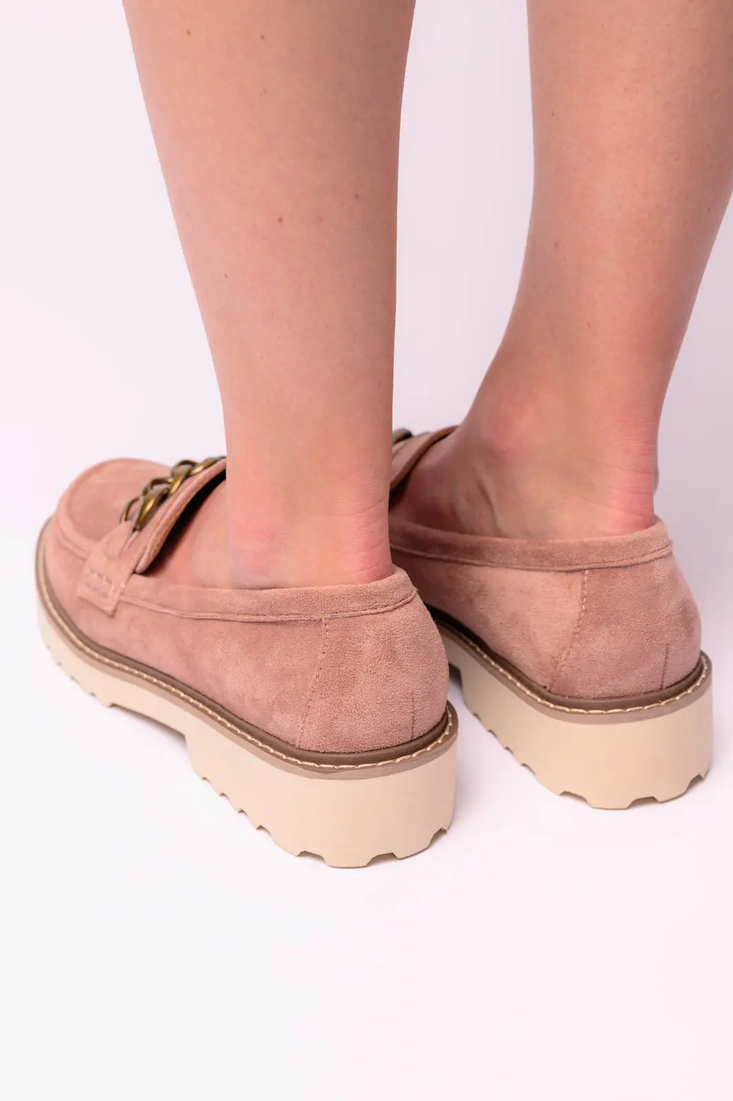 Blush Faux Suede Loafers for Women - Comfortable Slip-On Shoes for Casual Outfits, Office Wear & Travel