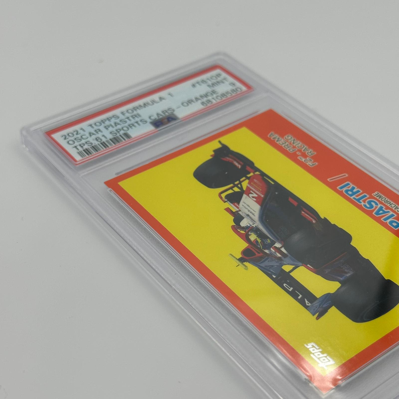 PSA 9 20/25 Oscar Piastri 1961 Sports Cars Topps Flagship Orange #T61OP - Rare Collectible Trading Card for Sports Memorabilia & Racing Fans