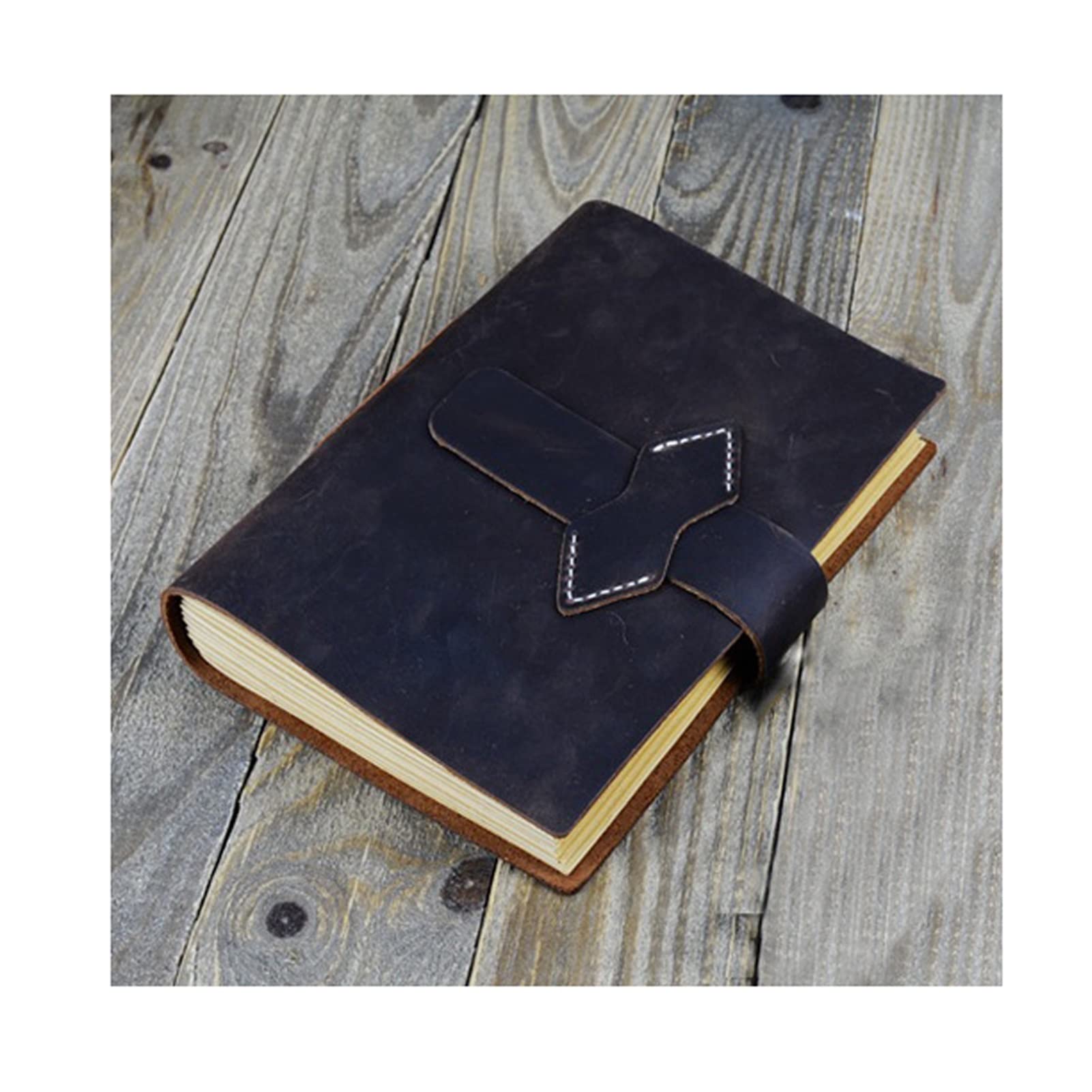 Vintage Handmade Leather Diary Notebook - A5 Sketchbook, Travel Journal, Blank Writing Paper for Notes & Gifts (160x218mm) | Perfect for Journaling, Sketching, Travel Memories & Stationery Lovers