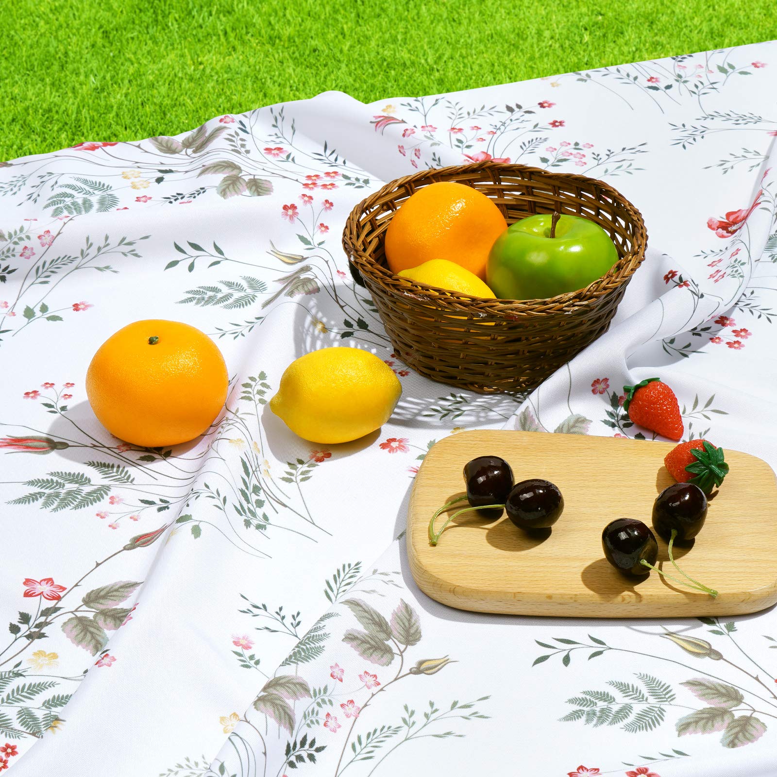 ASPMIZ Floral Tablecloth - Waterproof Wrinkle-Free Wild Flower Table Cover for Spring & Summer | 60x120 Inch Rectangle for Outdoor Picnic, Camping, Party, Kitchen & Dining Room Decor | Perfect for Garden Parties, BBQs & Holiday Gatherings