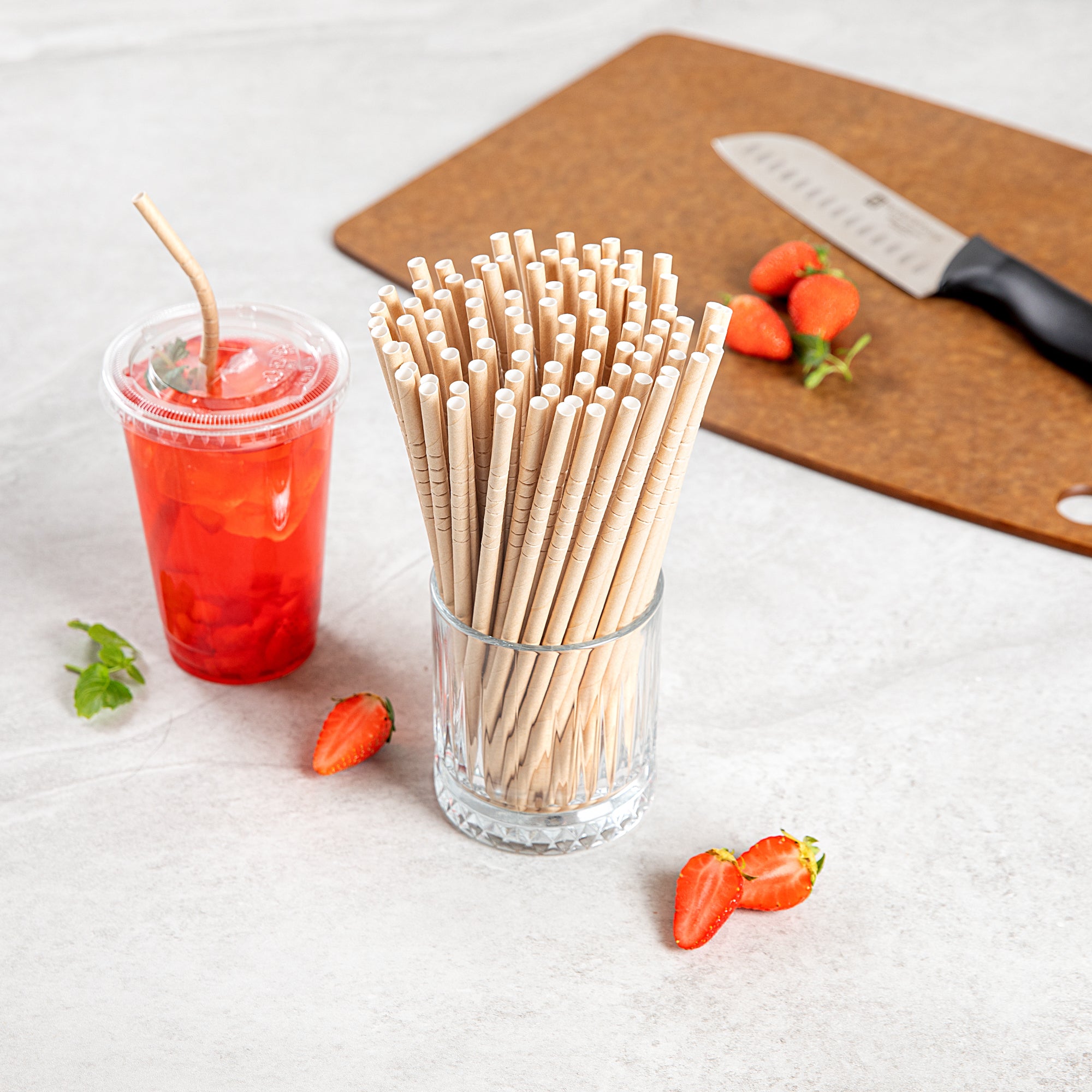 Eco-Friendly Biodegradable Kraft Paper Straws - 6mm x 7 3/4