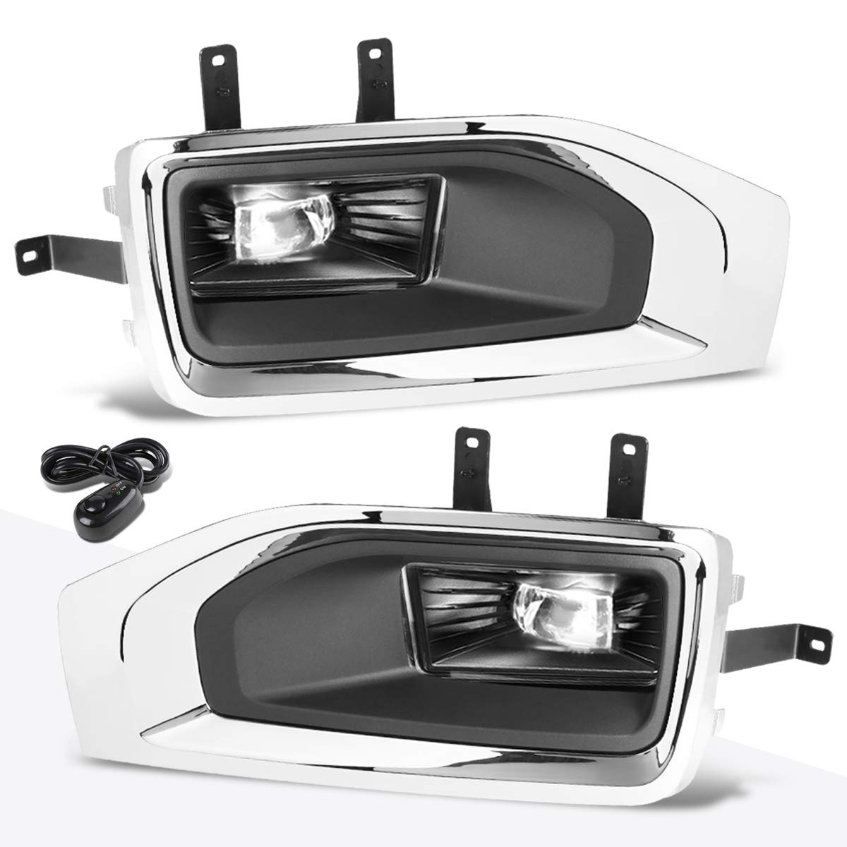 PM PERFORMOTOR High-Power LED Fog Lights with Bezel & Switch Kit - Clear Lens - Compatible with GMC Yukon/Yukon XL (2015-2018) | Enhanced Visibility for Off-Road Driving & Nighttime Safety