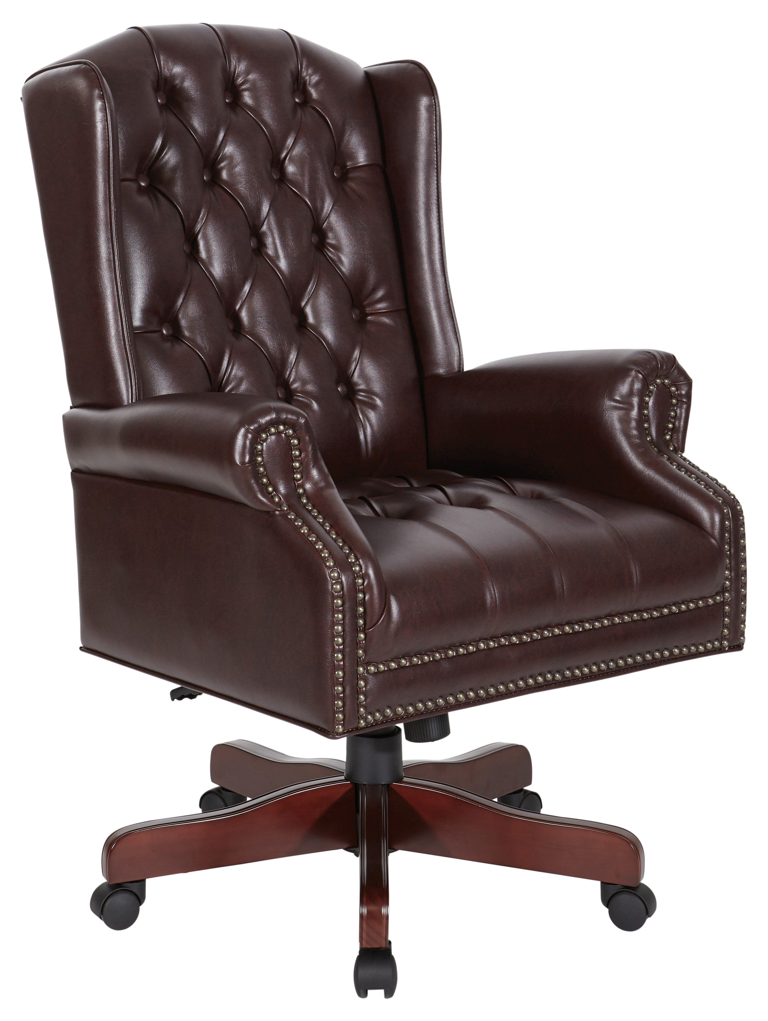 Work Smart Traditional Wingback Judges Chair [TEX220] - Premium Office Chair for Home & Courtroom Use