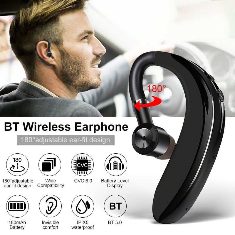 Mpow Wireless Bluetooth 5.0 Trucker Headset with Noise Cancelling - Hands-Free Earpiece for Driving, Trucking & Call Center Use