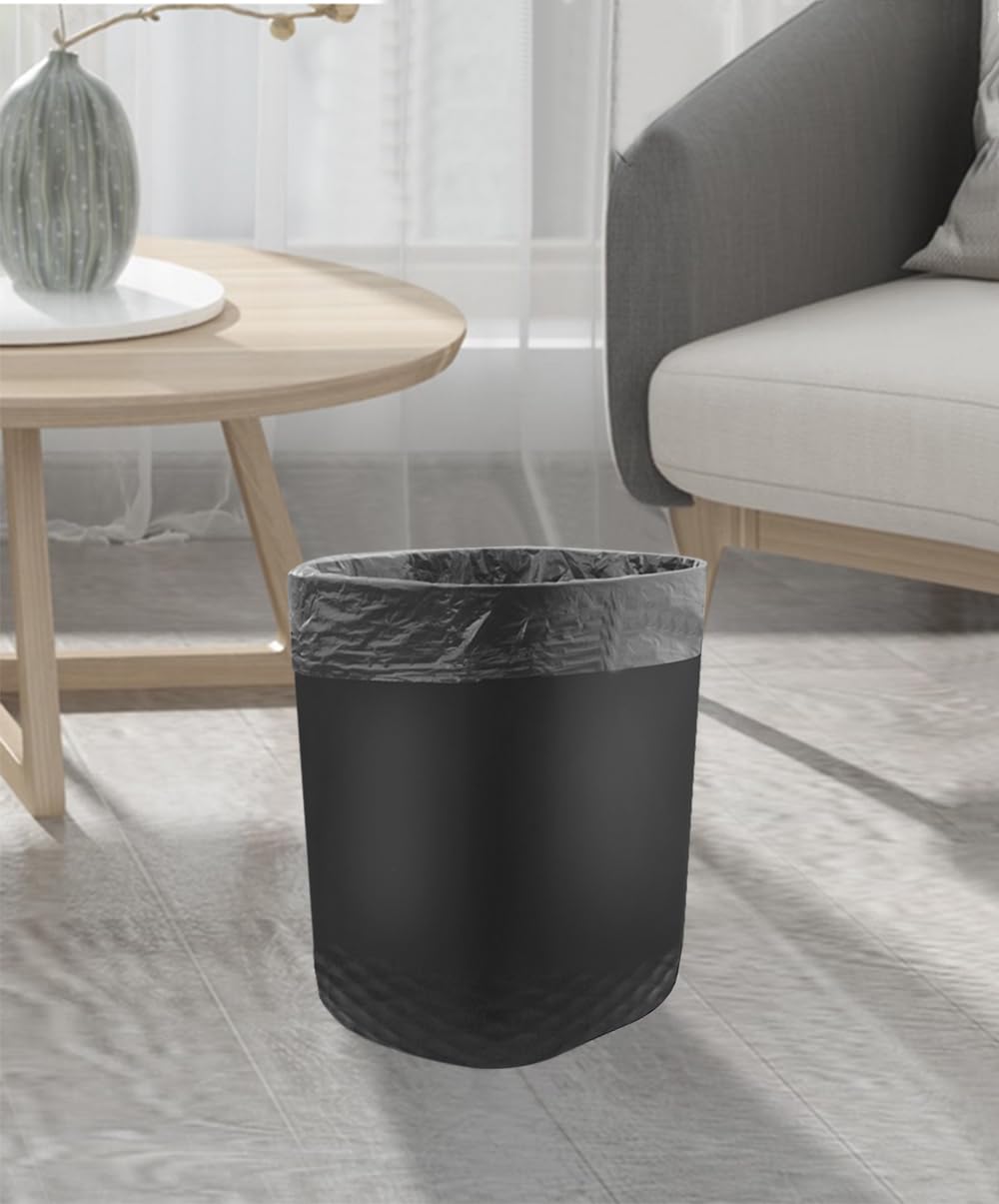 2.5 Gallon Small Trash Can with 60 Count Trash Bags - Black Wastebasket for Bathroom, Bedroom, Office & Kitchen | Perfect for Home, Office & Dorm Recycling Bins