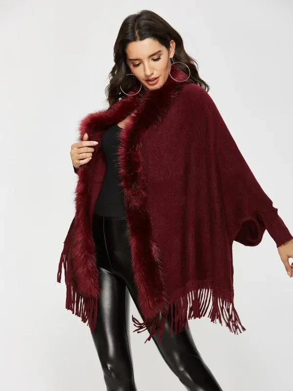 Women's Warm Wool Coat with Fur Collar - Winter Fashion Outerwear for Casual & Dressy Occasions