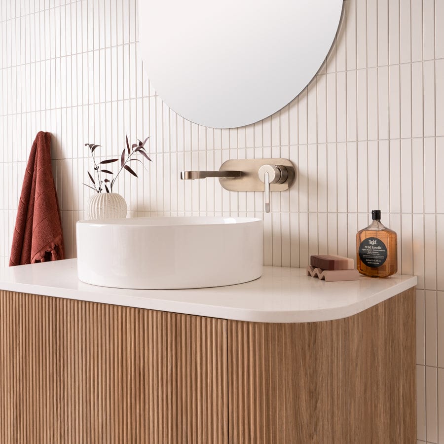 Waverley Vanity 900 Wall Mounted Bathroom Sink Cabinet in Prime Oak - Perfect for Modern Bathroom Renovations and Small Space Solutions