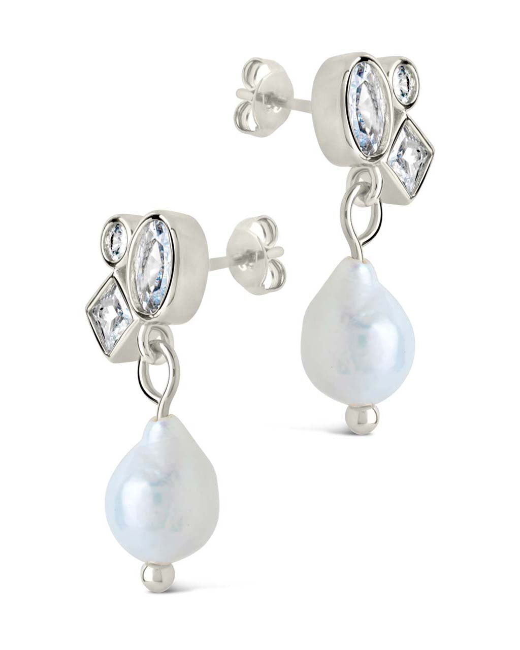 Stylish Penny CZ & Pearl Cluster Stud Earrings for Women - Elegant Fashion Jewelry for Parties, Weddings & Everyday Wear