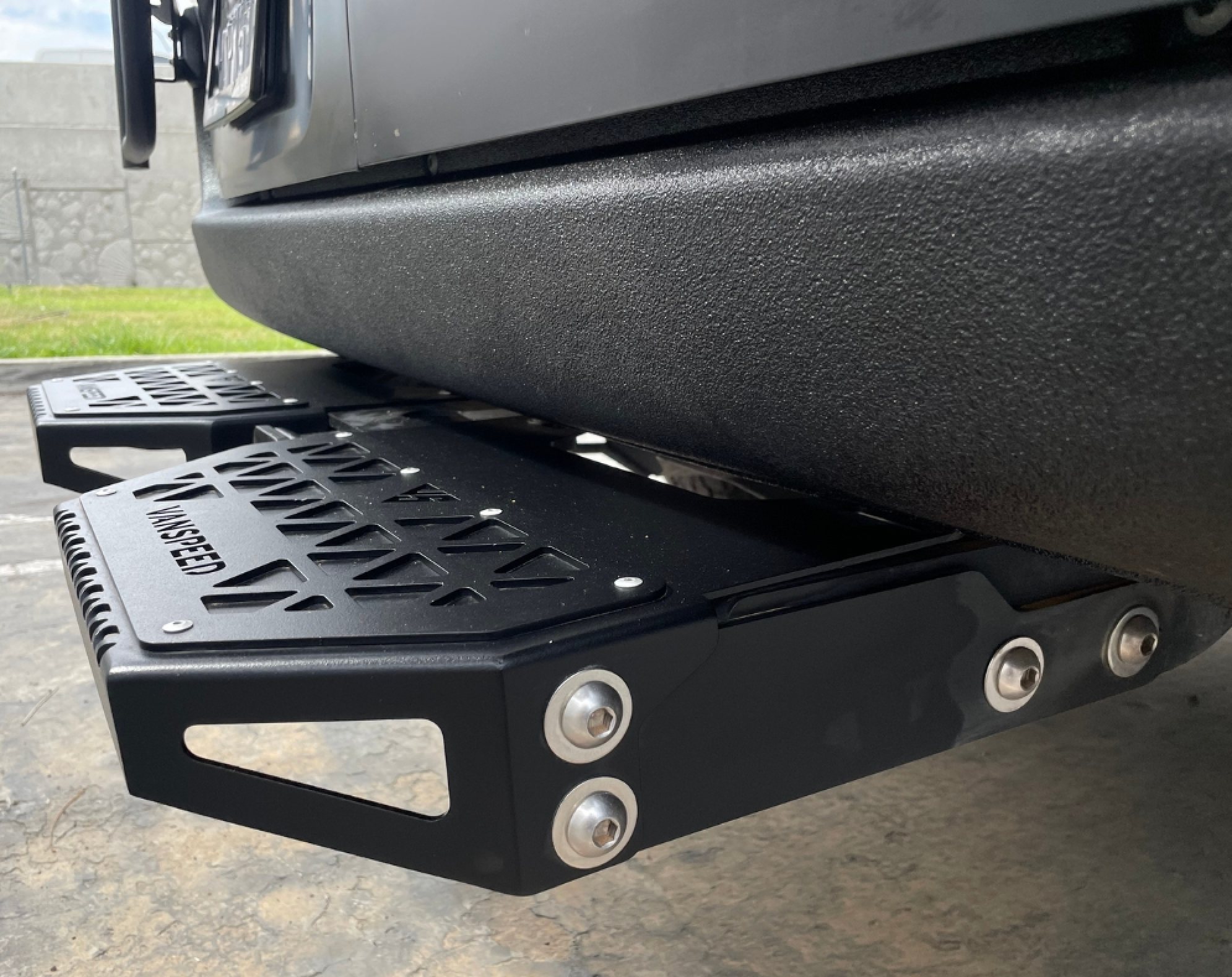Sprinter Defender Mini Rear Step Bumper - Heavy Duty Black Powder Coated for Mercedes Benz Sprinter & Defender - Perfect for Off-Roading, Camping & Outdoor Adventures