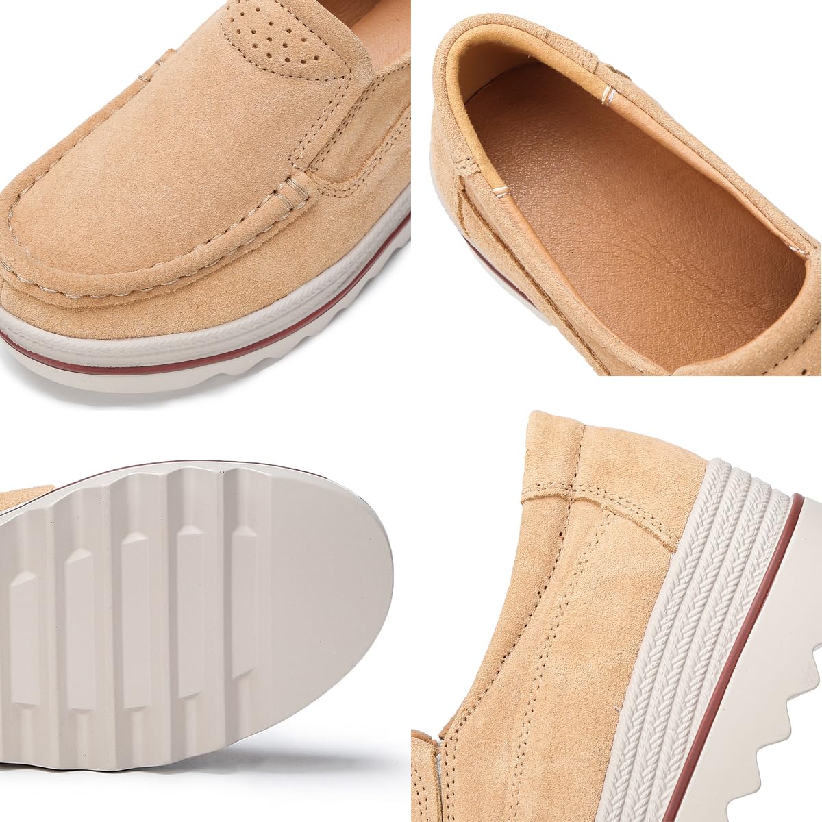 Ruiatoo Women's Slip-On Loafers - Comfortable Thick Soft Platform Shoes for Business Casual & Walking | Office Work, Daily Commute, Travel Outfits