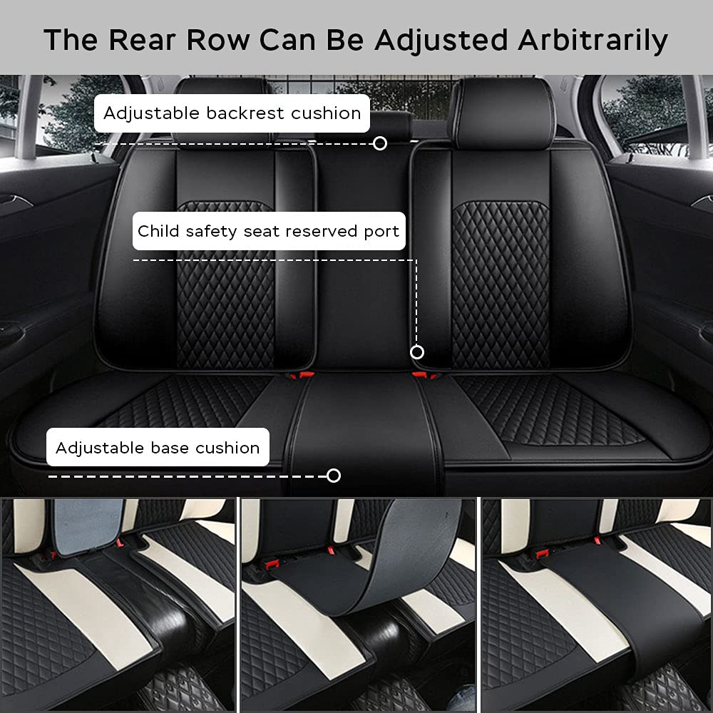 Premium Leather Car Seat Covers for Mazda 3 (2004-2021) - 5-Seat Full Set with Headrest & Lumbar Support - All-Weather Protection - Luxury Black Interior Upgrade - Perfect for Commuting, Road Trips & Family Travel