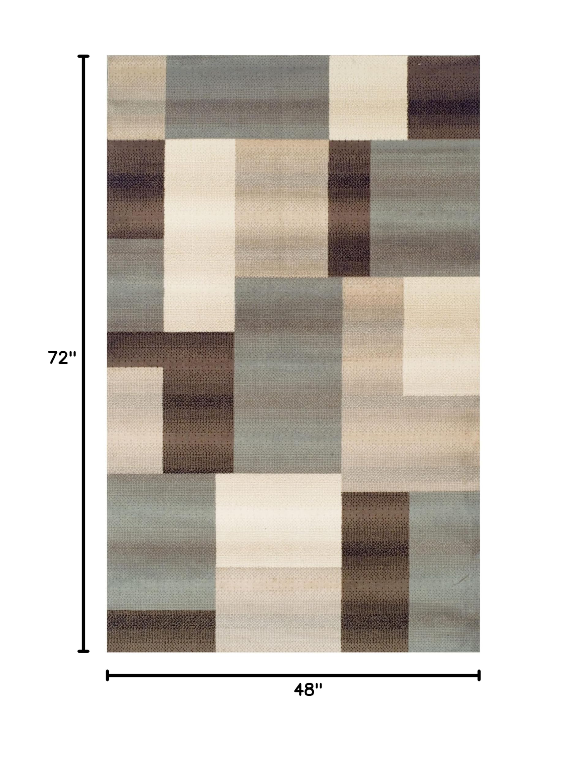 Premium Modern Geometric Tile Indoor Area Rug - Washable Jute Backing, Clifton Multi Collection (Grey, 4' x 6') - Perfect for Living Room, Bedroom, Office, Kitchen & Dining Room Decor