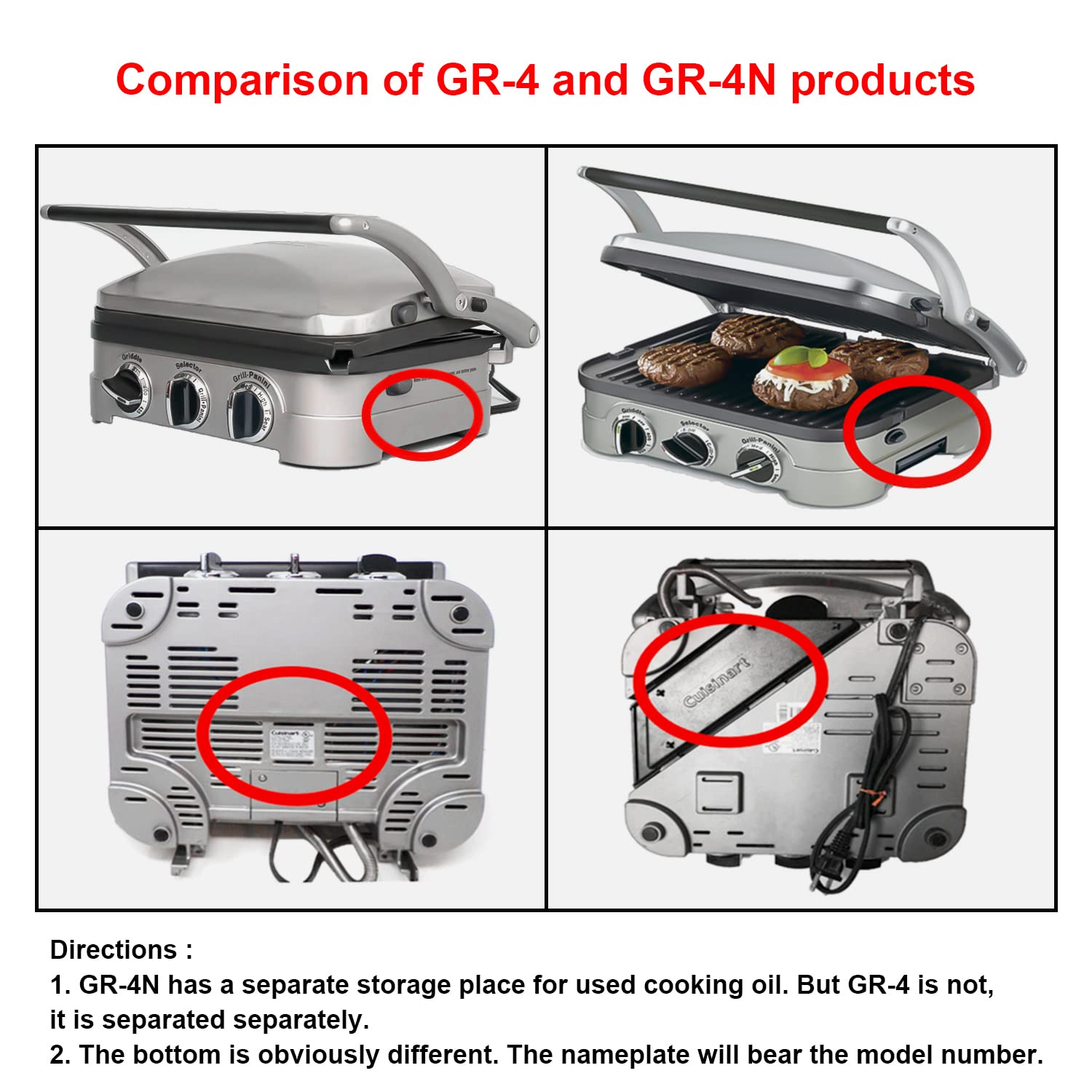 Nonstick Waffle Plates for Cuisinart Griddler GR-4N GR-5B GR-6 GRID-8N Series - 4-Slice Replacement Baking Plates by FOCOllK - Perfect for Breakfast, Brunch & Family Gatherings