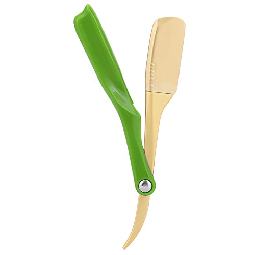 Premium Straight Razor Holder - Folding Men's Shaving Blade Stand - Manual Facial Hair Grooming Tool (Green) - Perfect for Barber Shops & Home Shaving Kits