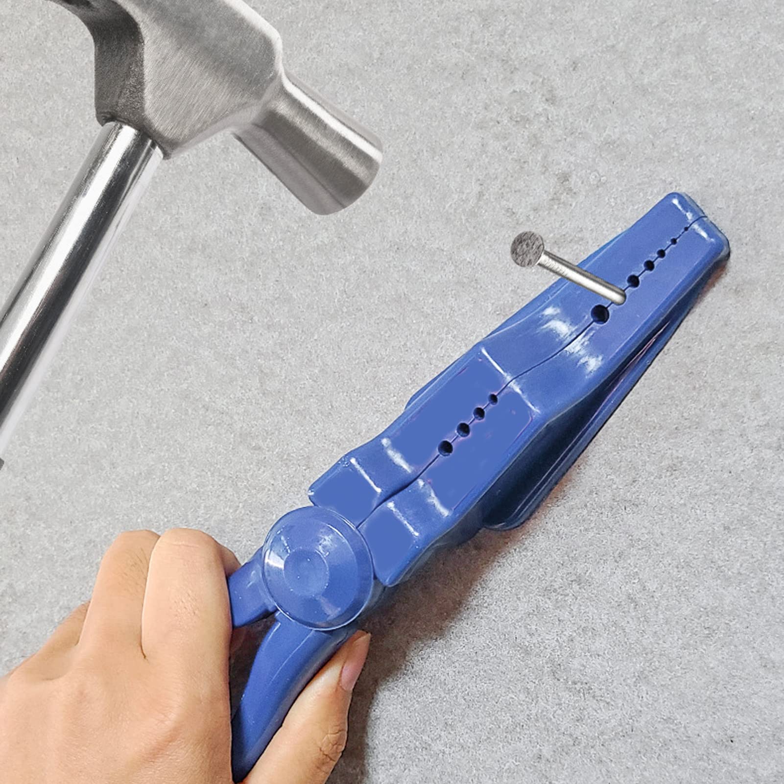 Blue Finger Joint Pliers - Nail Hold & Protective Tool for Hammering & Positioning Nails & Screws | Perfect for Carpentry, Woodworking & DIY Home Projects