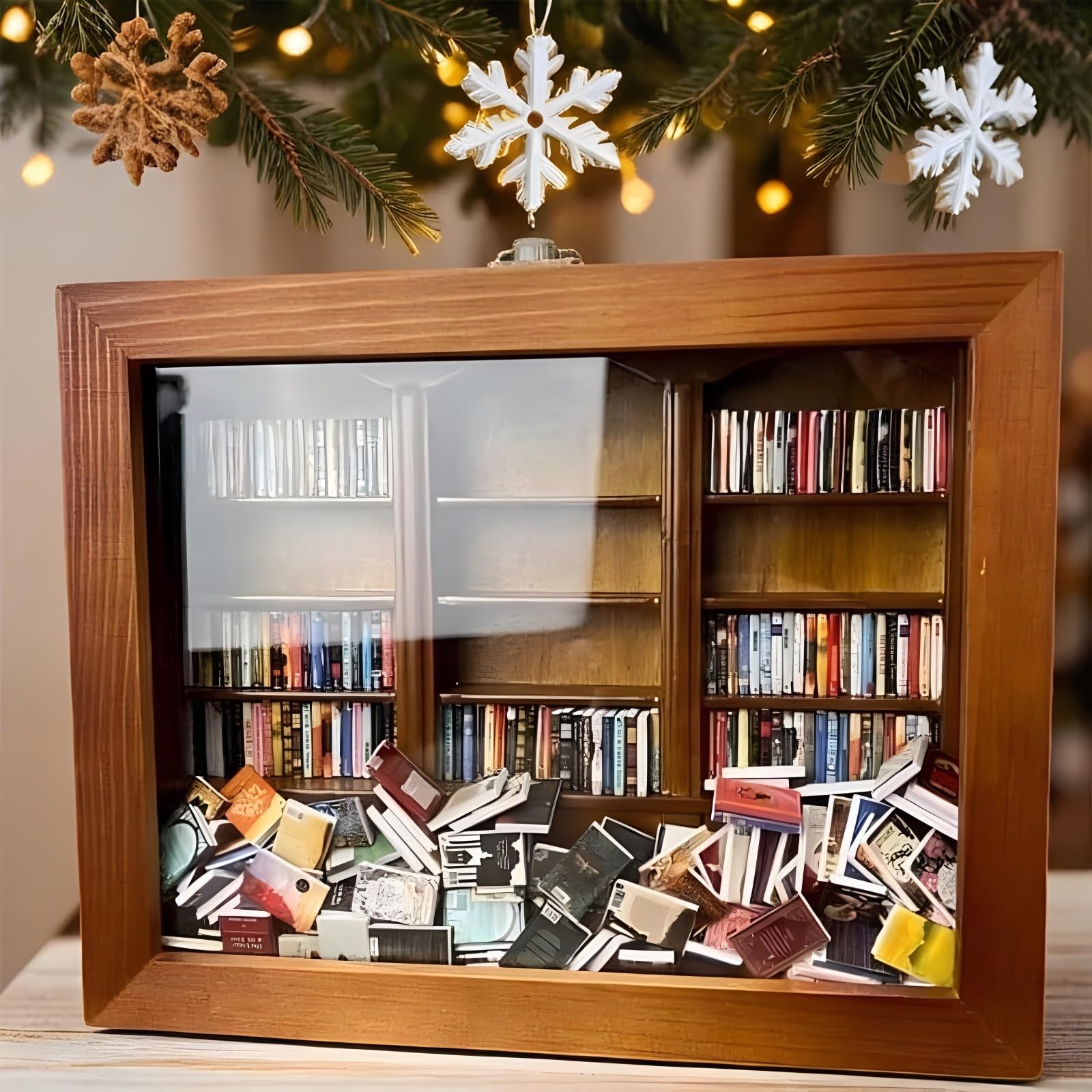 Miniature Book Matchbox Display Case Cabinet - Anxiety Relief Bookshelf for Book Lovers | Unique Home Decor & Thoughtful Gift Idea (3pcs) - Perfect for Bookshelves, Office Desks & Cozy Reading Nooks