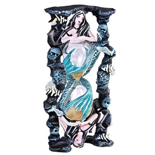 Pacific Giftware PT Under The Sea Mermaid with Skull Head Sand Timer - 5-Minute Decorative Resin Figurine for Home, Office Desk, or Beach-Themed Party Decor